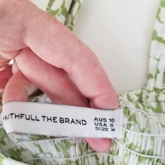 Faithfull the Brand Lou Lou Avocado Green Bella Floral Button Up Mini Dress 6 - Picture 9 of 16